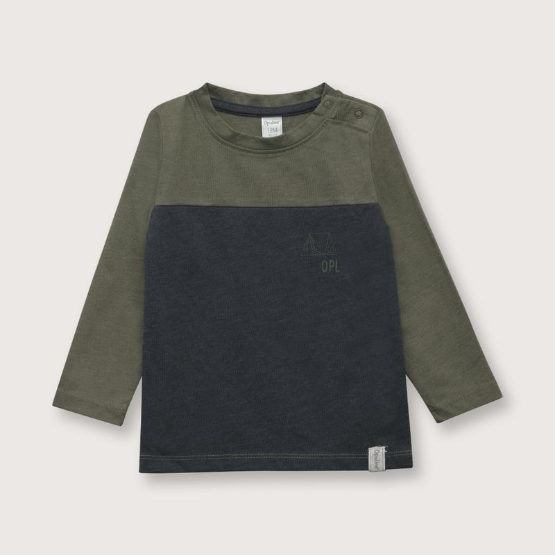 OPALINE - Polera de niño bloques de color verde (06M a 4A)
