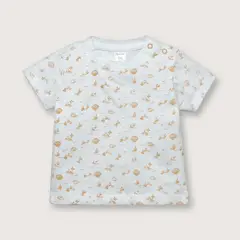 OPALINE - Polera de niño manga corta mar beige (recién nacido a 9 meses)
