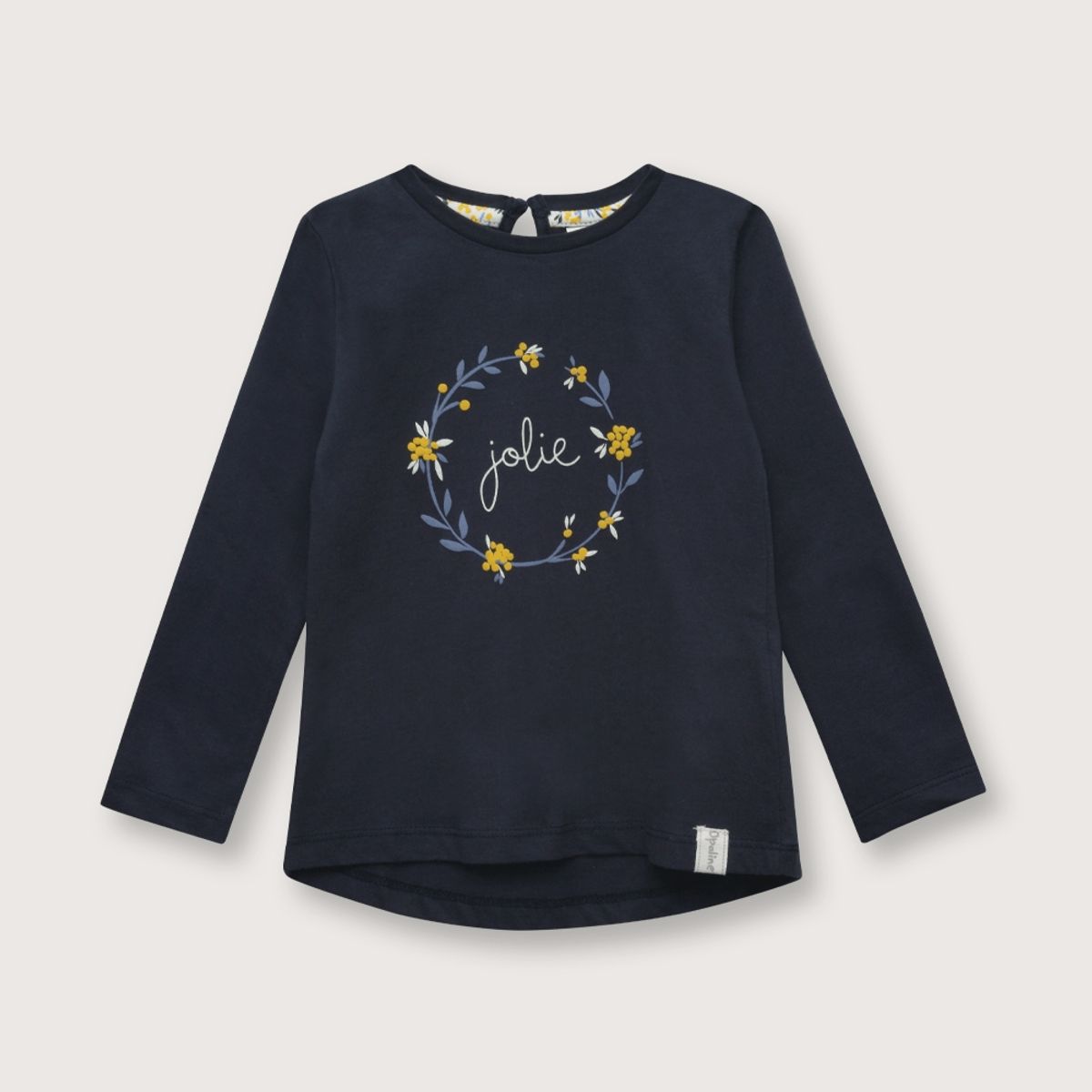 OPALINE - Polera de niña esencial manga larga azul (06M a 4A)