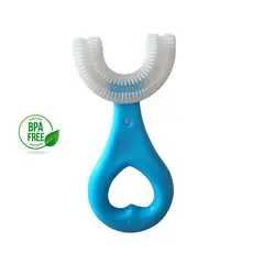 GENERICO - Cepillo De Dientes Para Niños De Silicona 360 - celeste