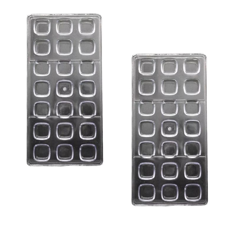 GENERICO - Pack X2 Moldes Chocolate Moldes De Chocolate Cuadrado