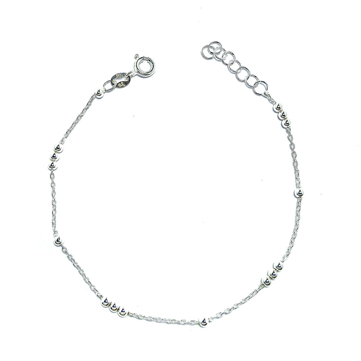 COGGIOLA - Pulsera Pelotitas Cadena Forzatina Plata Fina 925