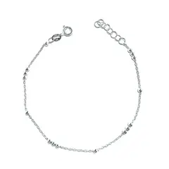 COGGIOLA - Pulsera Pelotitas Cadena Forzatina Plata Fina 925
