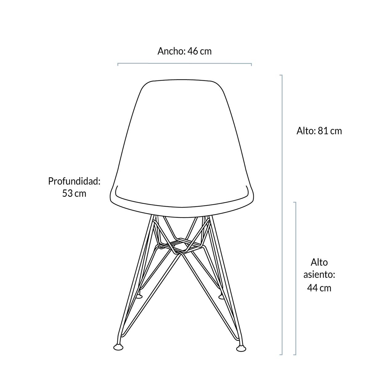 FORM DESIGN - Silla comedor DSW Eames con base metal Form