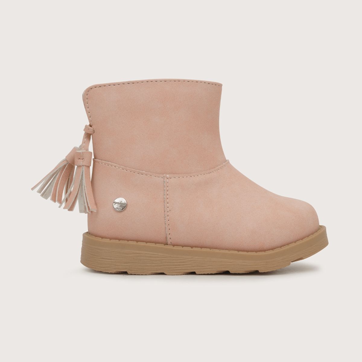 OPALINE - Bootie de niña borlas con cierre rosado 20 a 29