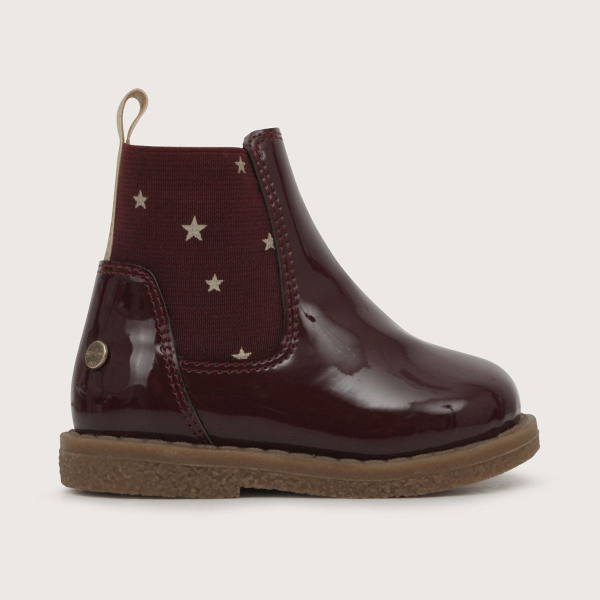 OPALINE - Bootie de niña charol print en el elástico con cierre rojo (20 a 29)