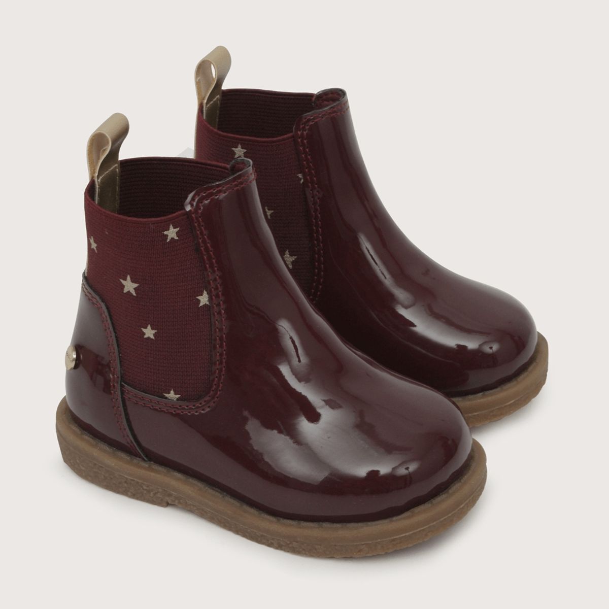 OPALINE - Bootie de niña charol print en el elástico con cierre rojo (20 a 29)