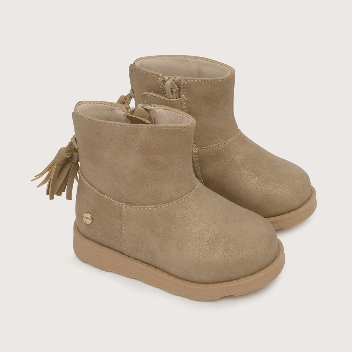 OPALINE - Bootie de niña borlas con cierre beige 20 a 29