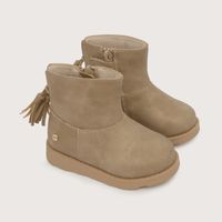 Bootie de niña borlas con cierre beige 20 a 29