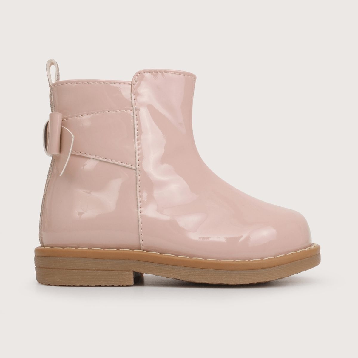 OPALINE - Bootie de charol niña con moño rosado (20 a 29)