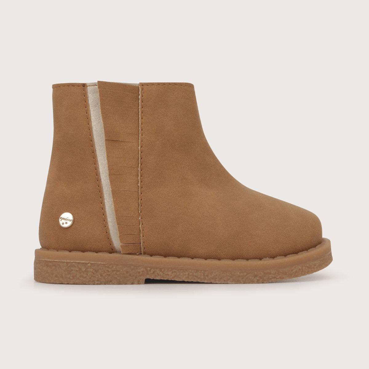 OPALINE - Bootie de niña con flecos camel (20 a 29)