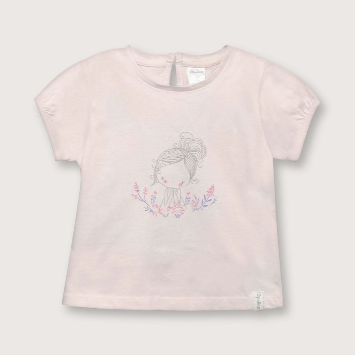 OPALINE - Polera de niña tipo princesa damasco (6 meses a 4 años)