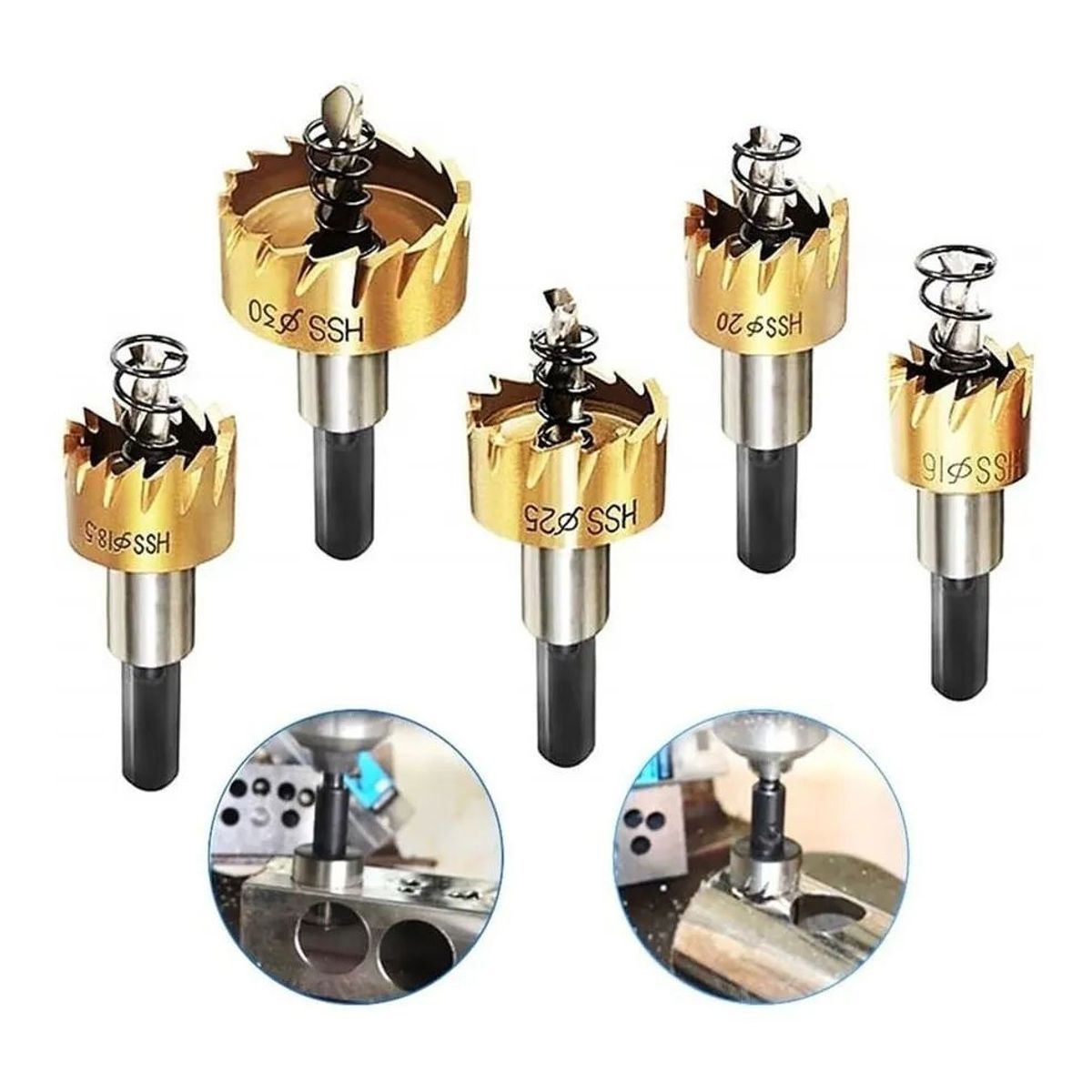 KUANGYE - 5 Brocas Copa Sierra Hss Carburo Para Metal Acero