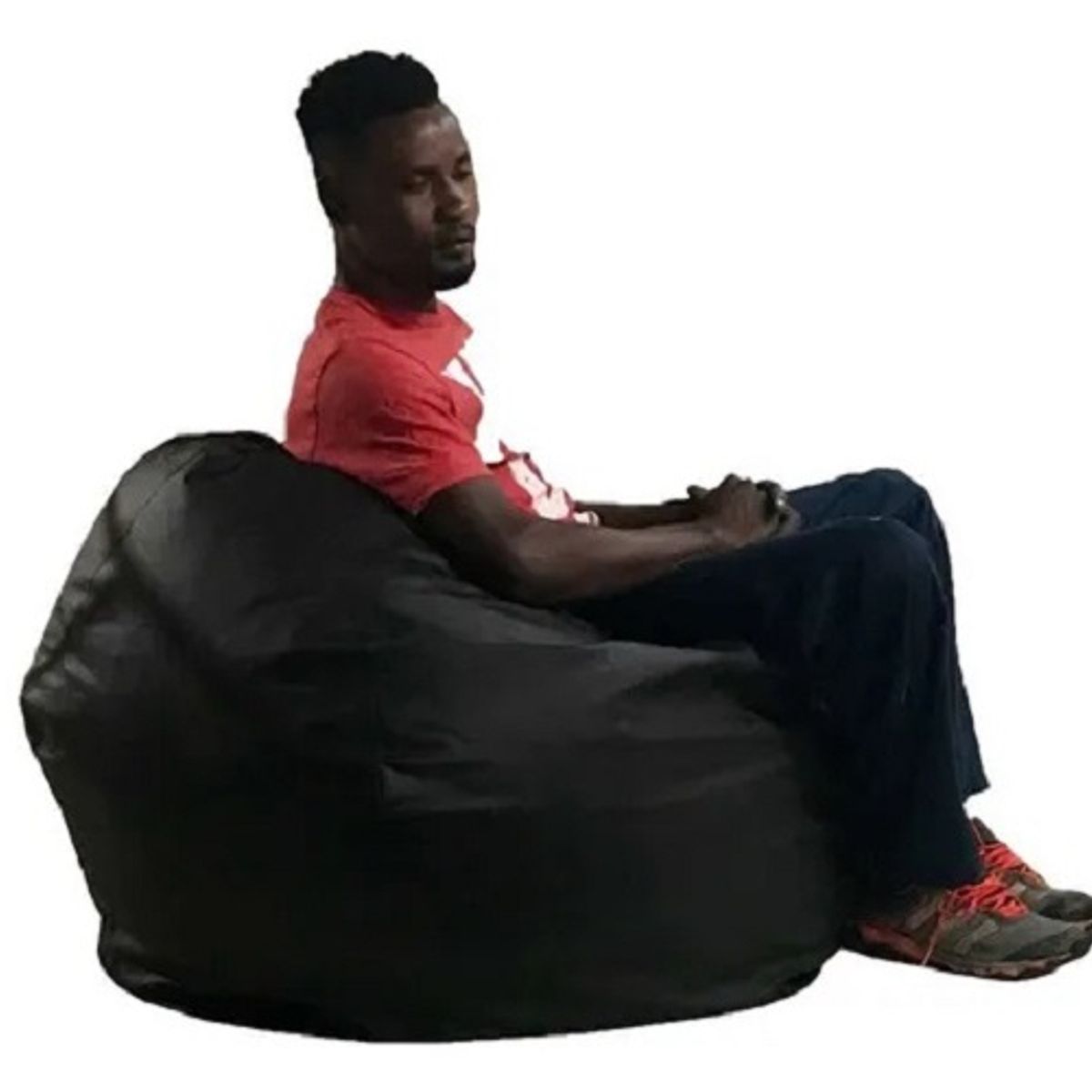 REHUCE - Puff XL Cuerina Color Negro