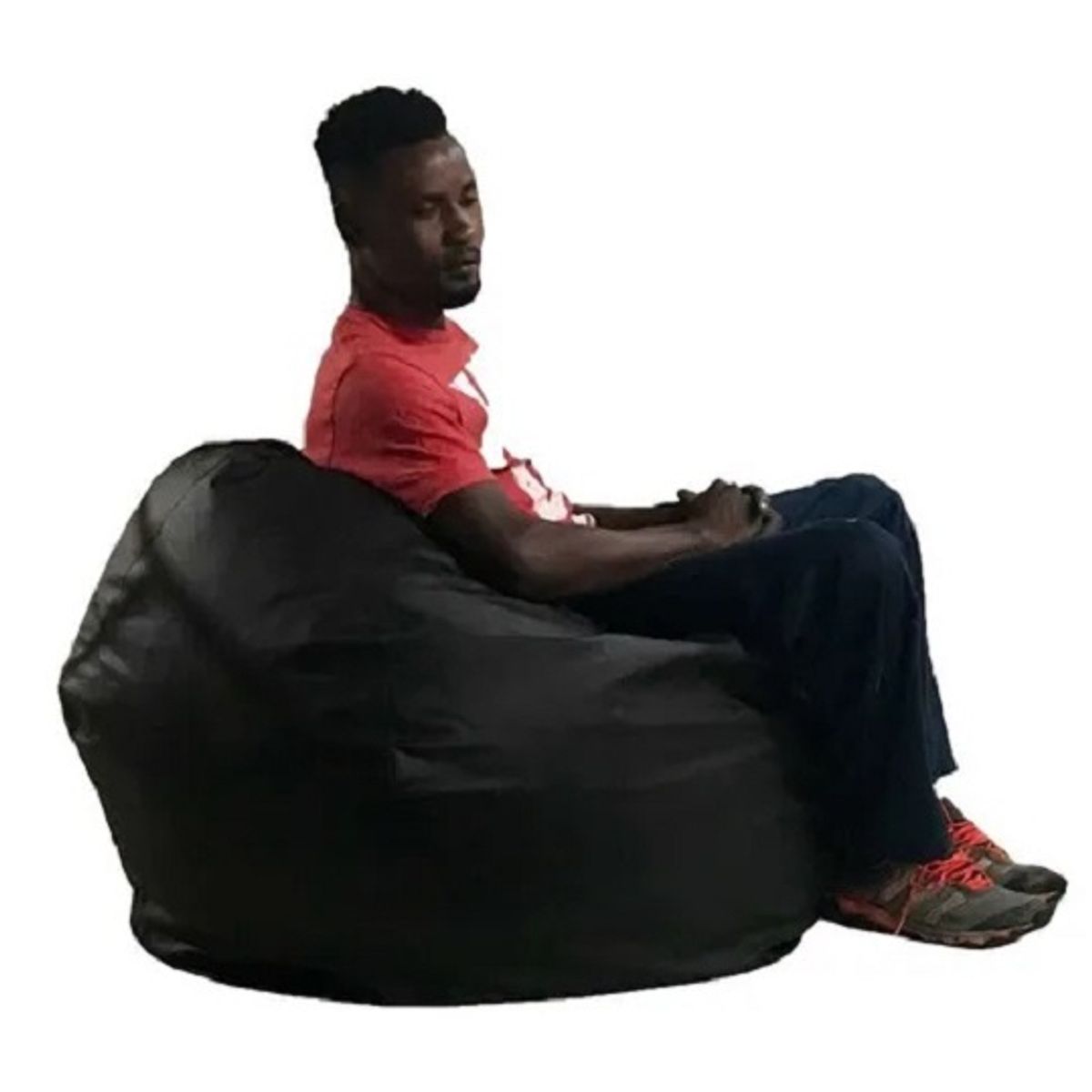 REHUCE - Puff XL Cuerina Color Negro