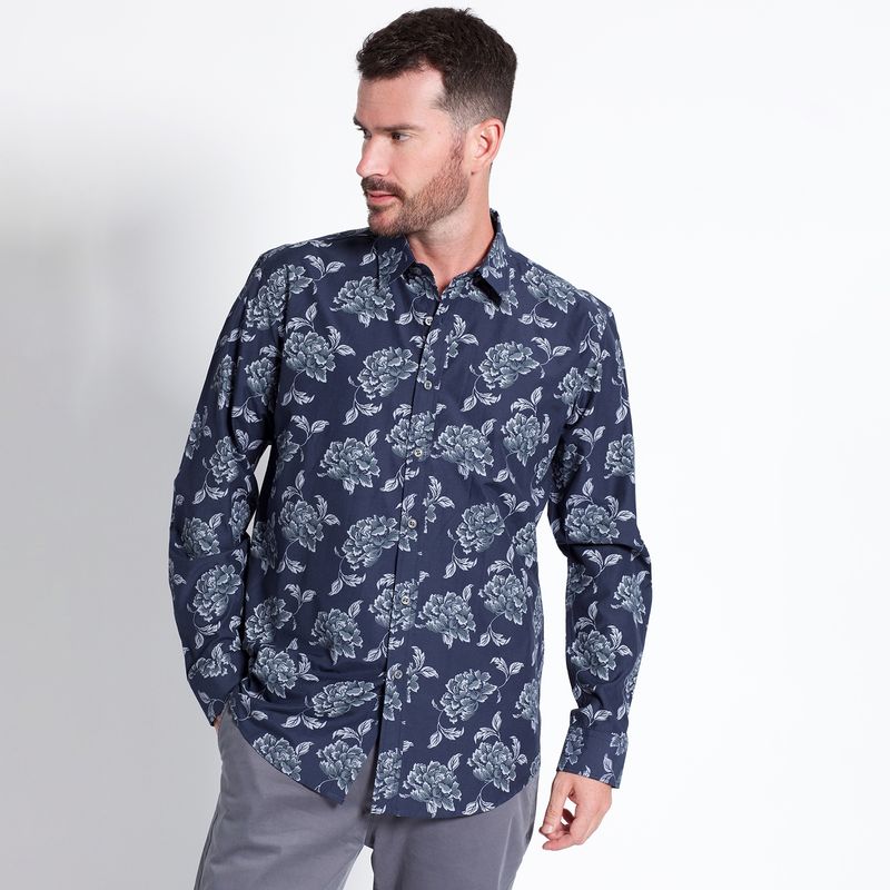 KOTTING - Camisa Fantasía Estampada Sport Manga Larga Slim Fit KOTTING