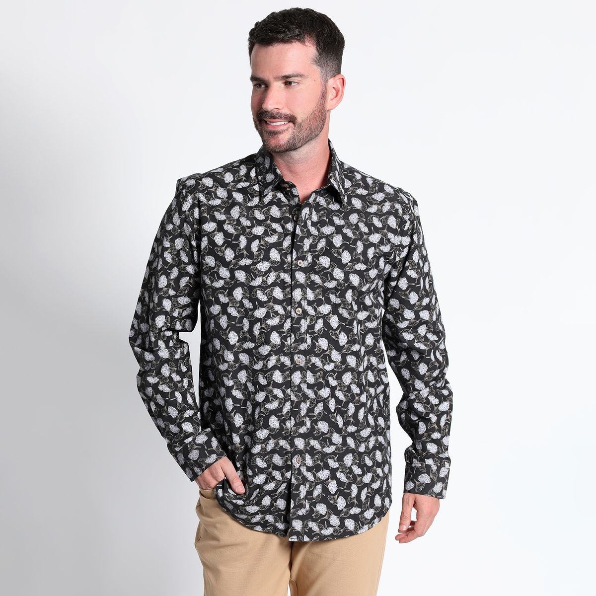 KOTTING - Camisa Fantasía Estampada Sport Manga Larga Slim Fit KOTTING
