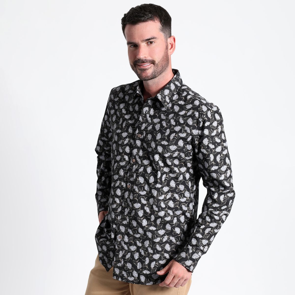 KOTTING - Camisa Fantasía Estampada Sport Manga Larga Slim Fit KOTTING