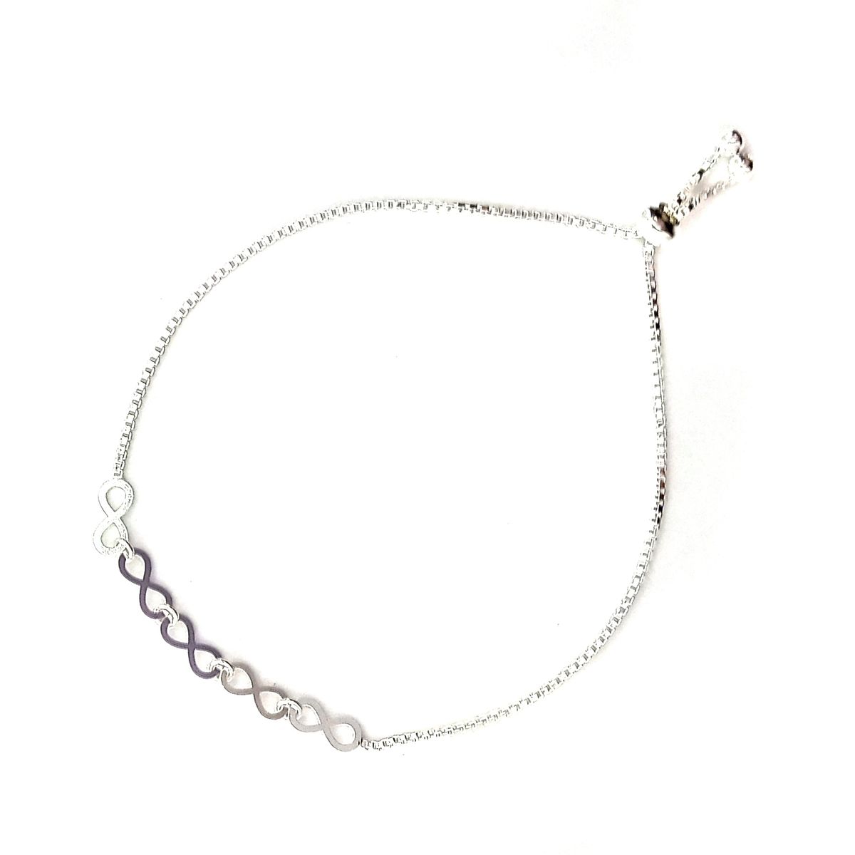 ANDREA COGGIOLA JOYAS - Pulsera 5 Infinitos Plata Fina 925 Adaptable