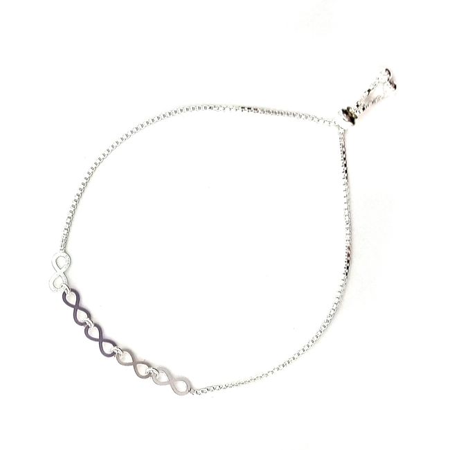 ANDREA COGGIOLA JOYAS - Pulsera 5 Infinitos Plata Fina 925 Adaptable