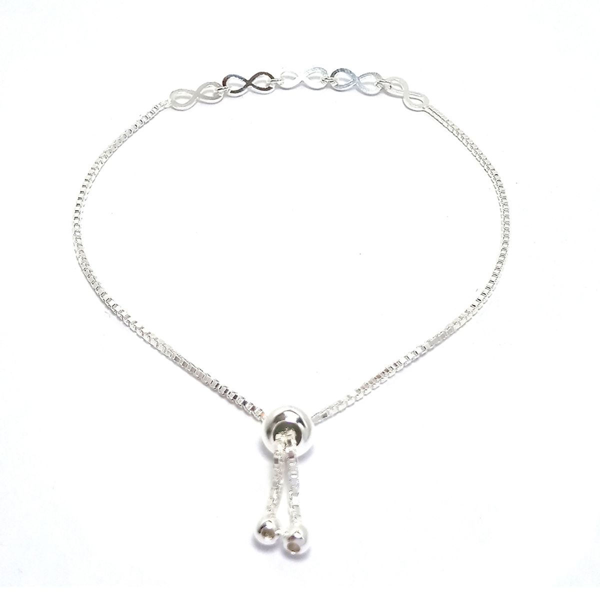 ANDREA COGGIOLA JOYAS - Pulsera 5 Infinitos Plata Fina 925 Adaptable