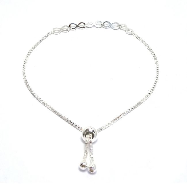 ANDREA COGGIOLA JOYAS - Pulsera 5 Infinitos Plata Fina 925 Adaptable