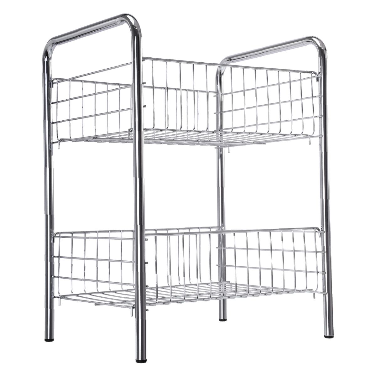 JOIA - Organizador Estante Frutera De Acero Cromado De 2 Niveles