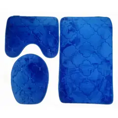 GENERICO - JUEGO DE ALFOMBRAS PARA BAñO POLAR LISO ANTIRRESBALANTE 3 PIEZAS