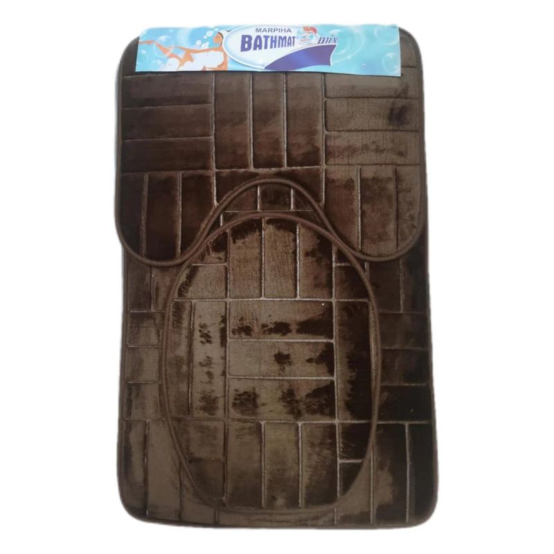 GENERICO - JUEGO DE ALFOMBRAS PARA BAñO POLAR LISO ANTIRRESBALANTE 3 PIEZAS.