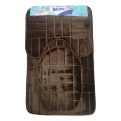 GENERICO - JUEGO DE ALFOMBRAS PARA BAñO POLAR LISO ANTIRRESBALANTE 3 PIEZAS.
