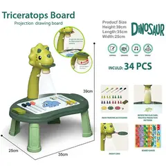 GENERICO - Mesa Musical De Dibujo Verde De Dinosaurio Con Proyector