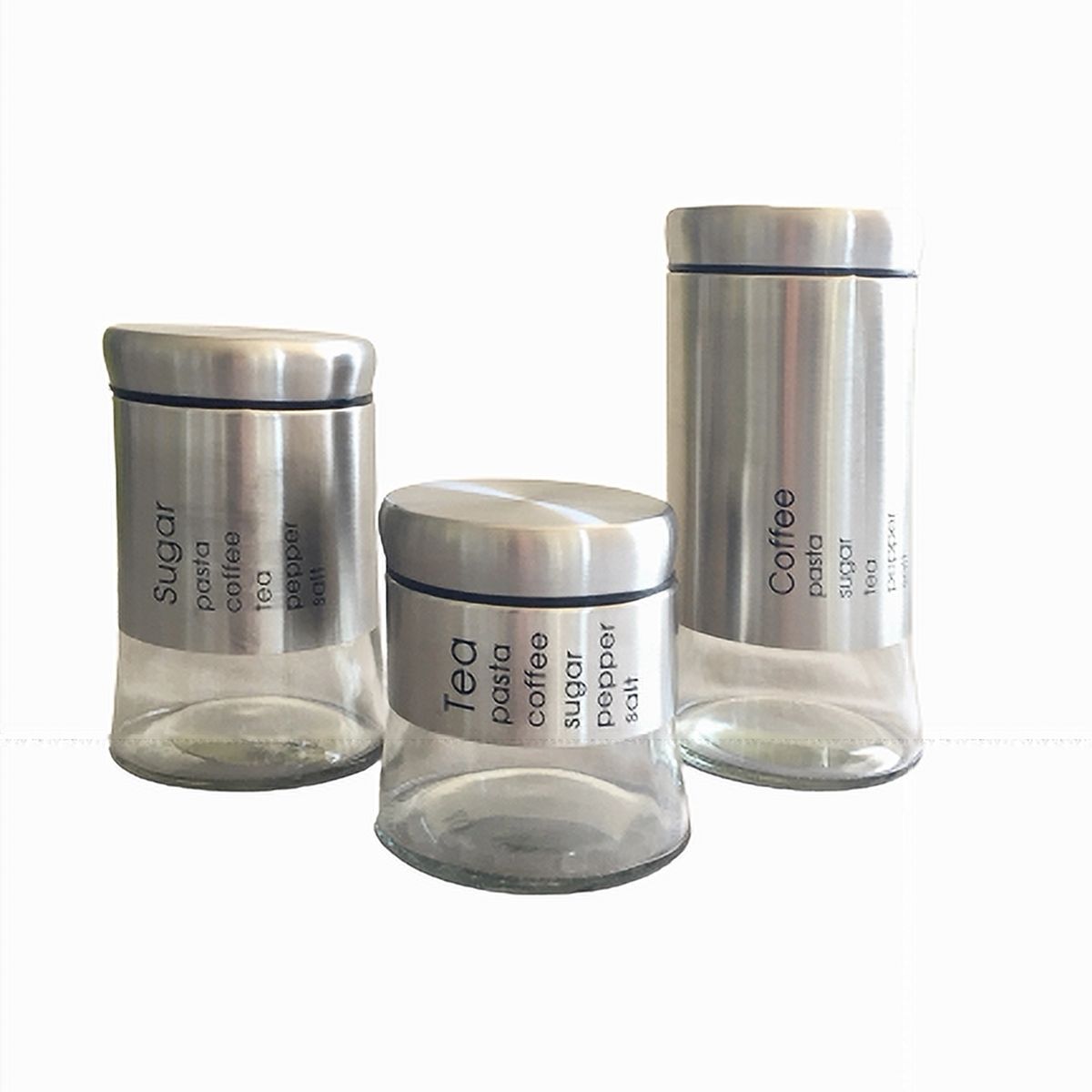 GENERICO - SET DE FRASCOS DE VIDRIO CON TAPA PARA ALMACENAJE 3 UNIDADES