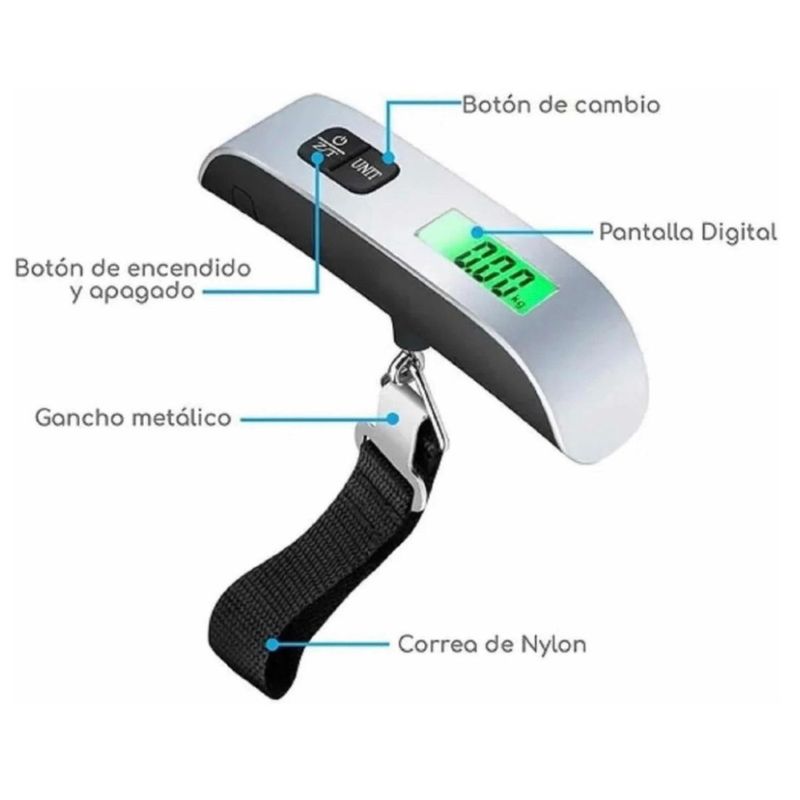 GENERICO - Pesa Balanza Digital De Mano Para Maleta Equipaje Portátil