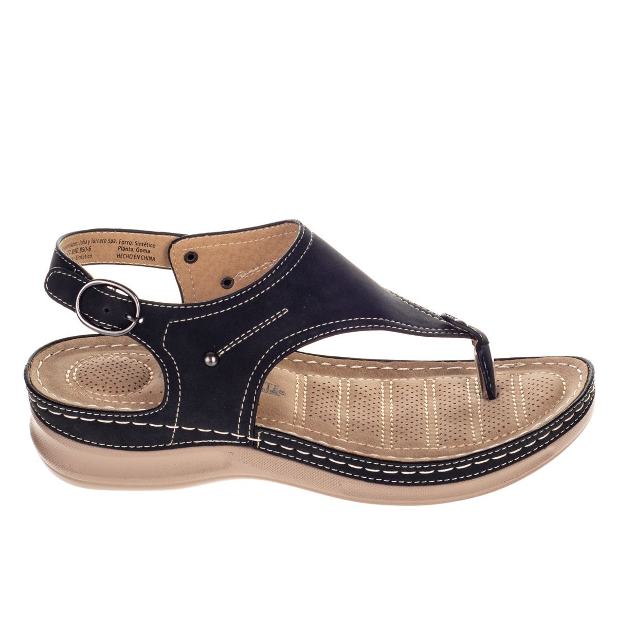 DORETTE - Sandalia Mujer Confort 1201006 - Negro - Dorette