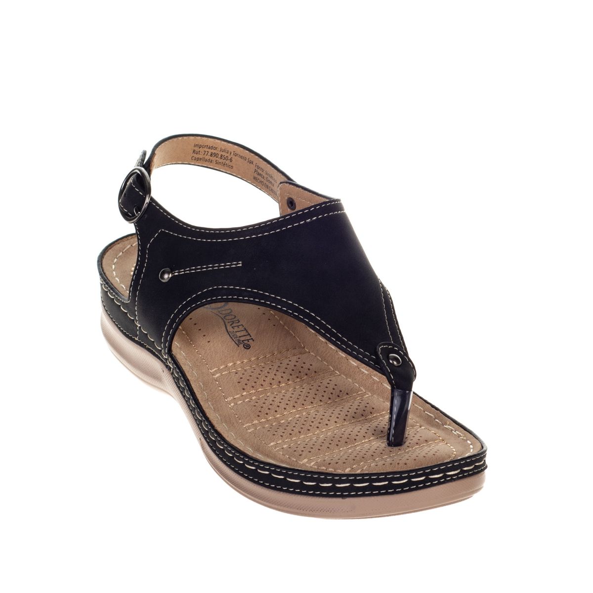 DORETTE - Sandalia Mujer Confort 1201006 - Negro - Dorette