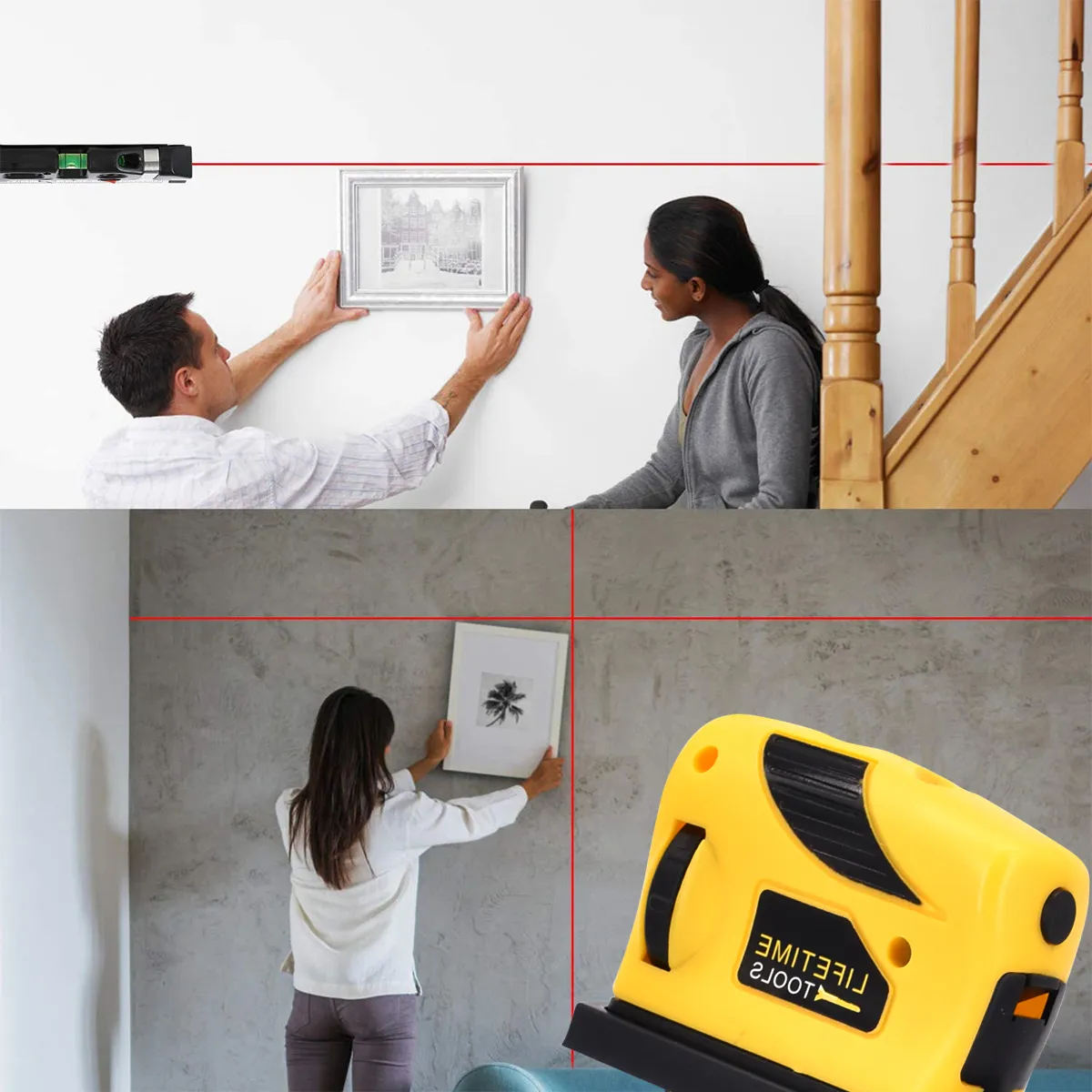 AIZO - Nivel láser cuatro en uno incluido trípode