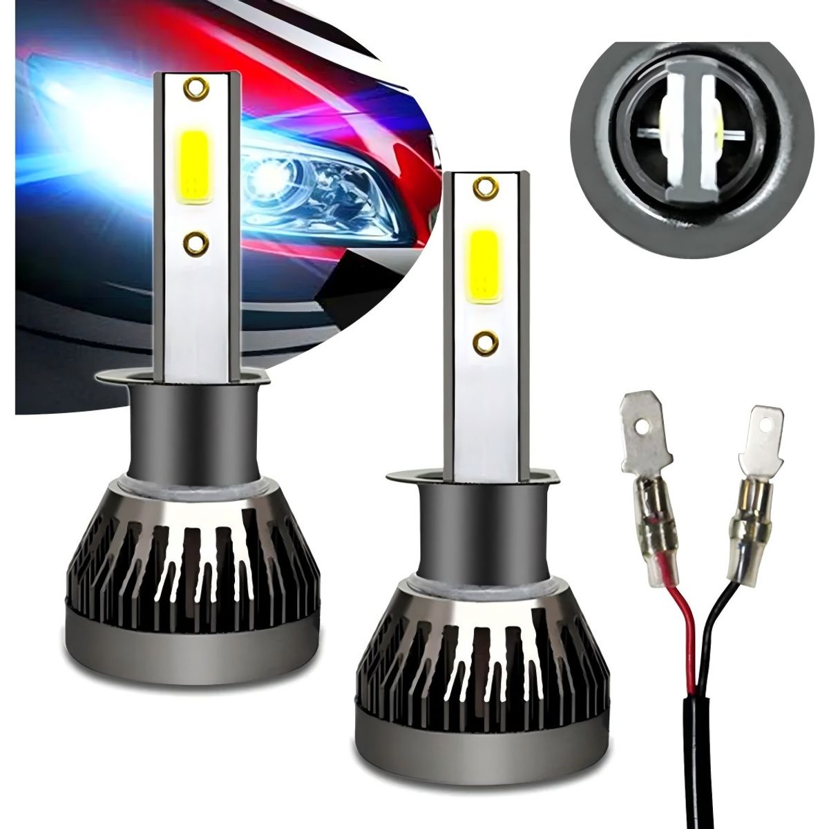 AIZO - AIZO Luz LED H4 36W 6000K COB IP68 Sin Ventilador Plata