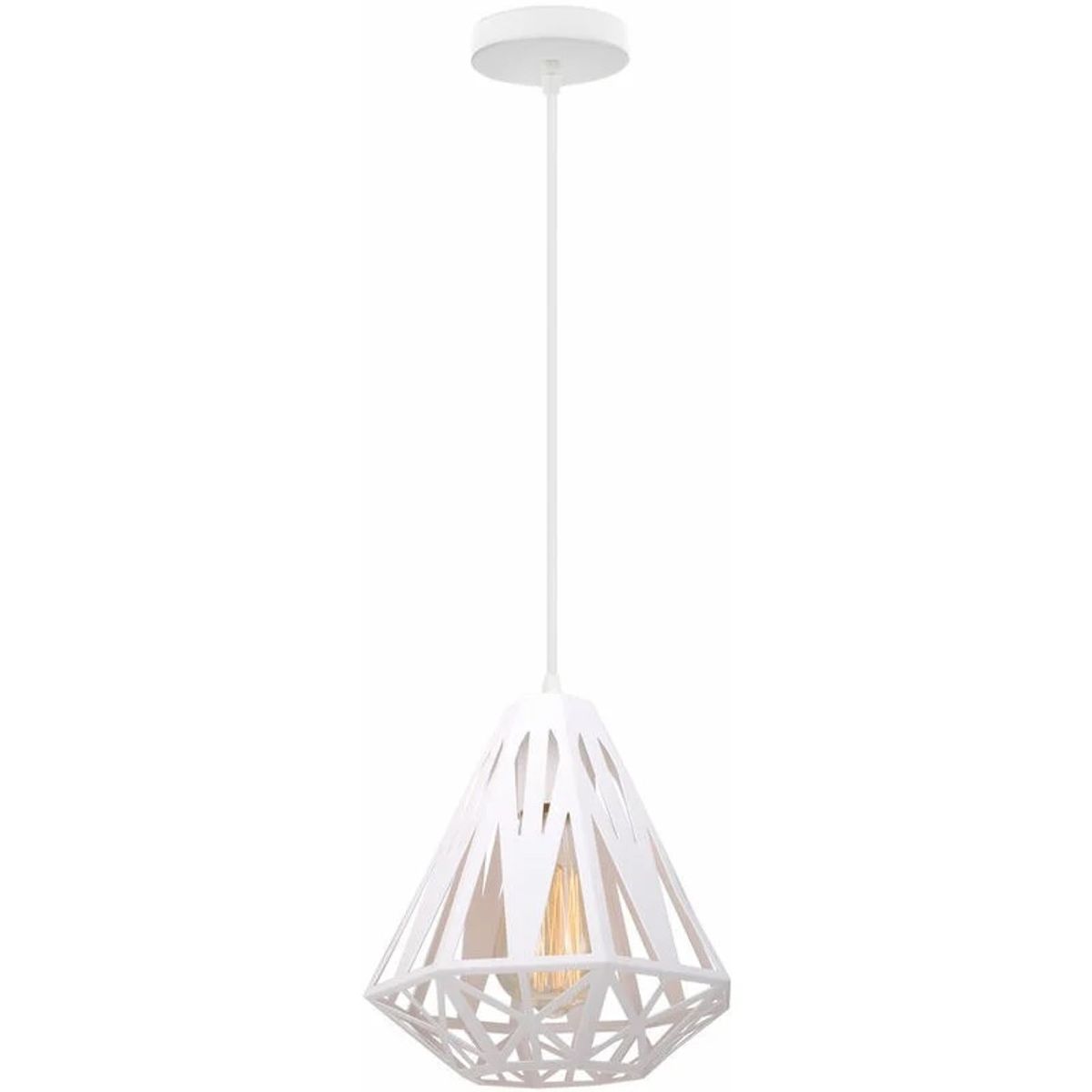 GENERICO - Lámpara De Techo Diseño Diamante 20cm Laton Blanco