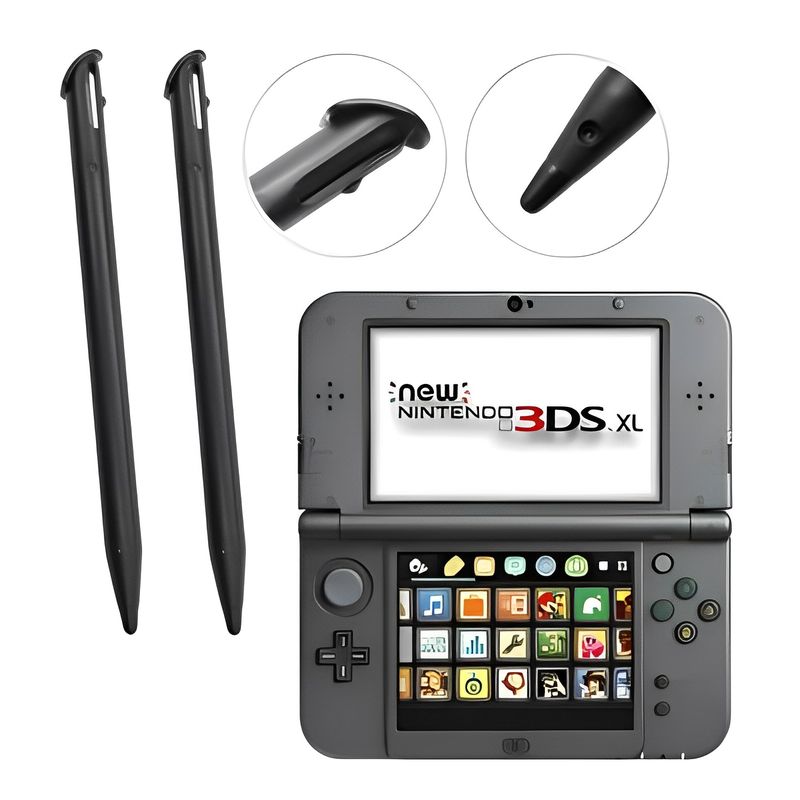 GENERICO - Lápiz Para Nintendo New 3ds Xl Negro Plástico Pantalla X2