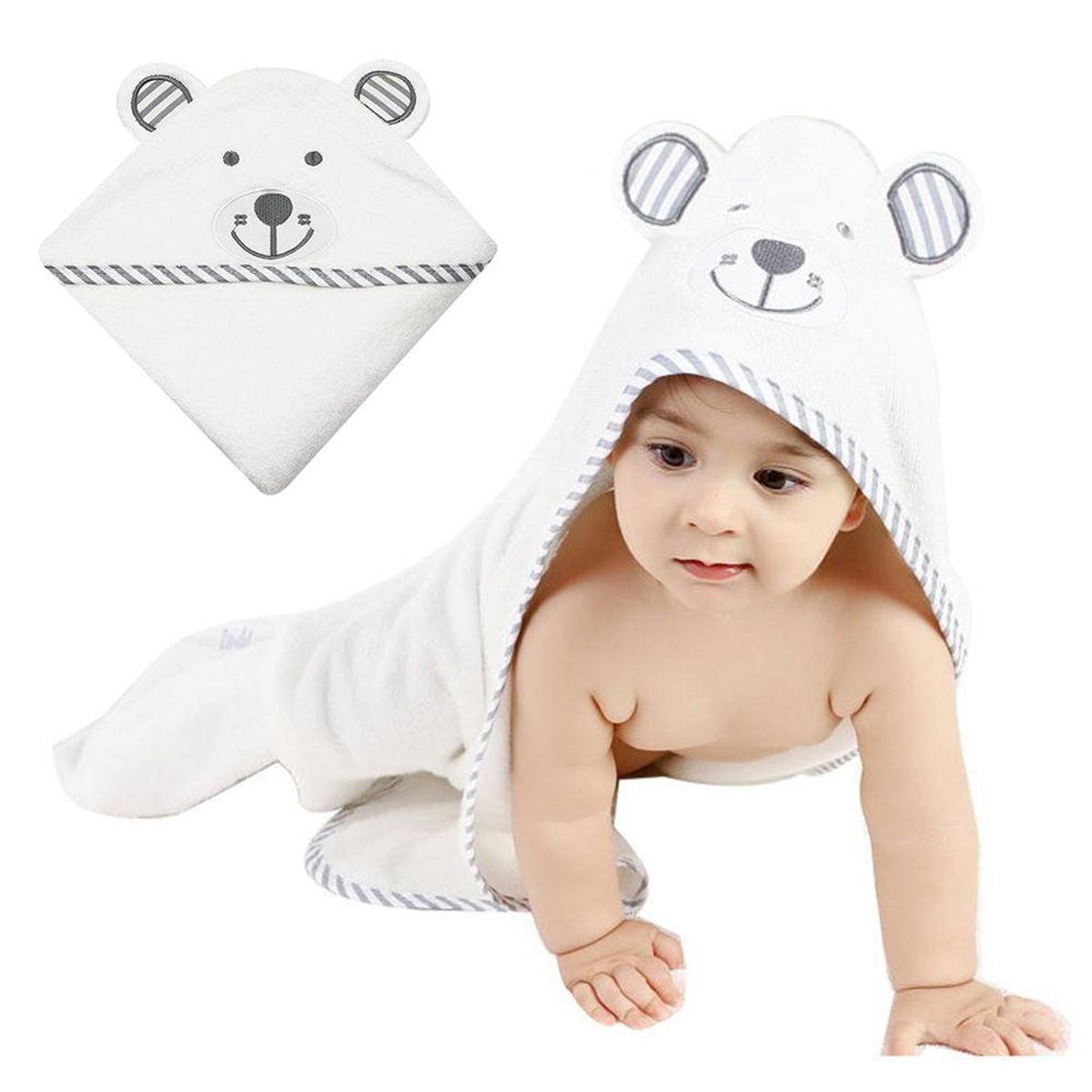 PELLITOS - TOALLA BEBÉ 100 BAMBOO ORGANICO 90X90 OSO