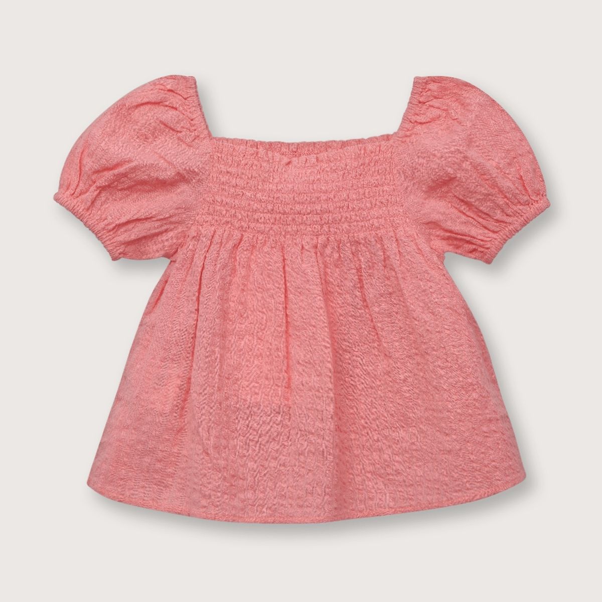 OPALINE - Blusa de niña manga globo rosada (6 meses a 4 años)