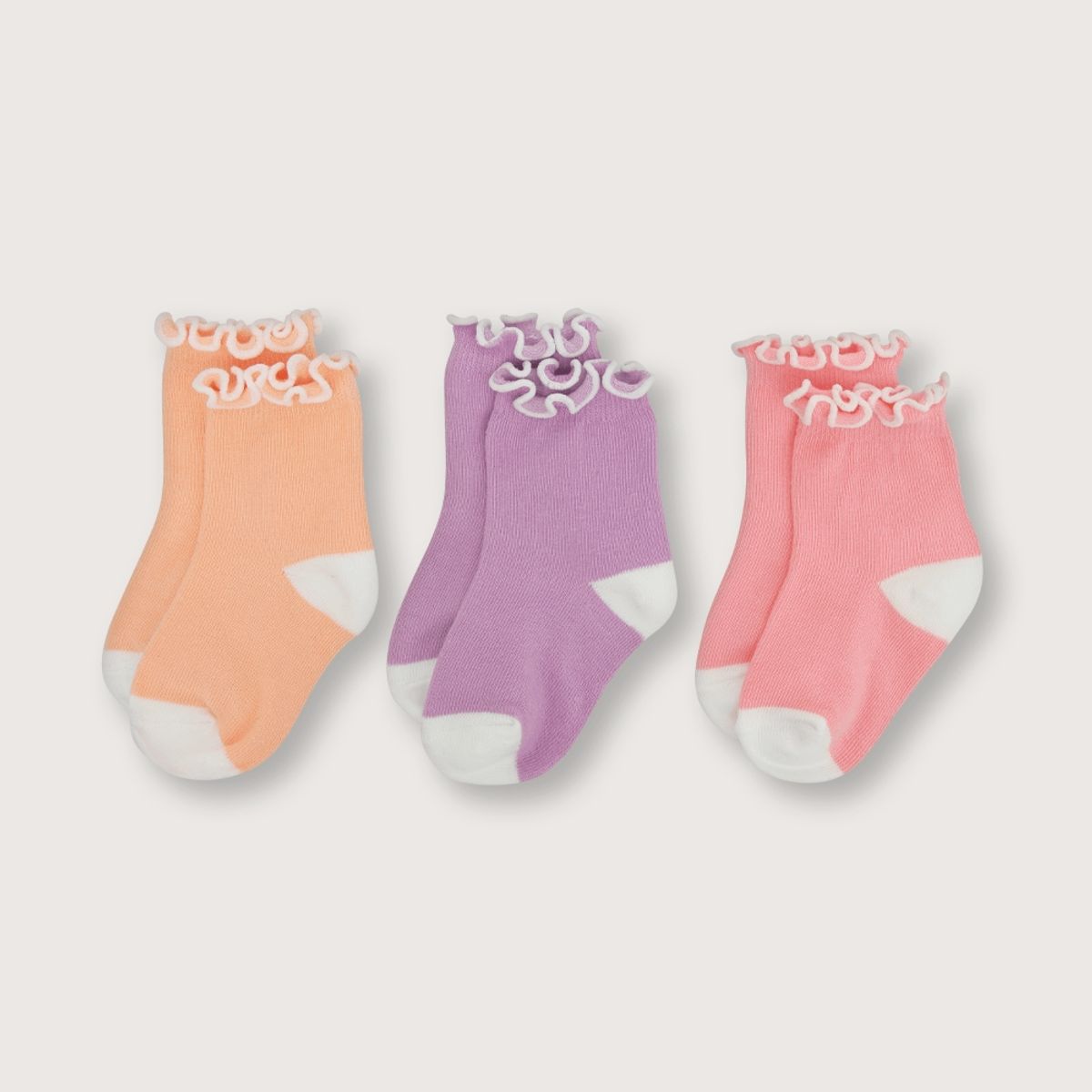 OPALINE - Calcetines de niña frutas pack de 3 damasco (6 meses a 4 años)