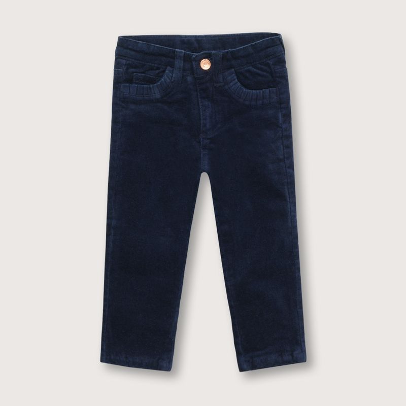 OPALINE - Pantalón de pana para niña azul (6 meses a 4 años)