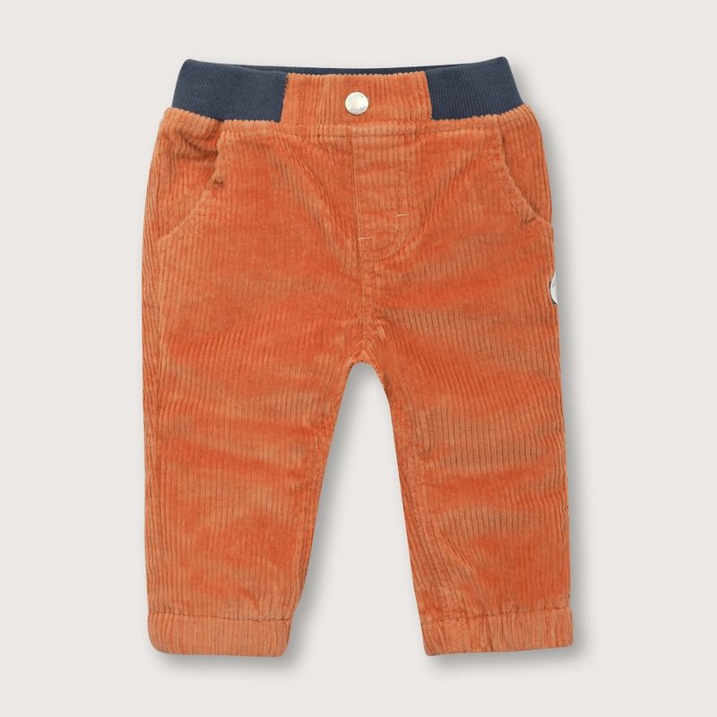 OPALINE - Pantalón de bebé niño cotelon ocre (recién nacido a 9 meses)