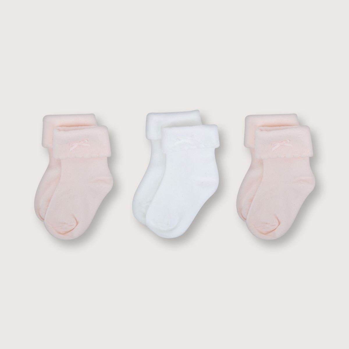 OPALINE - Calcetines de niña playa pack de 3 damasco (6 meses a 4 años)