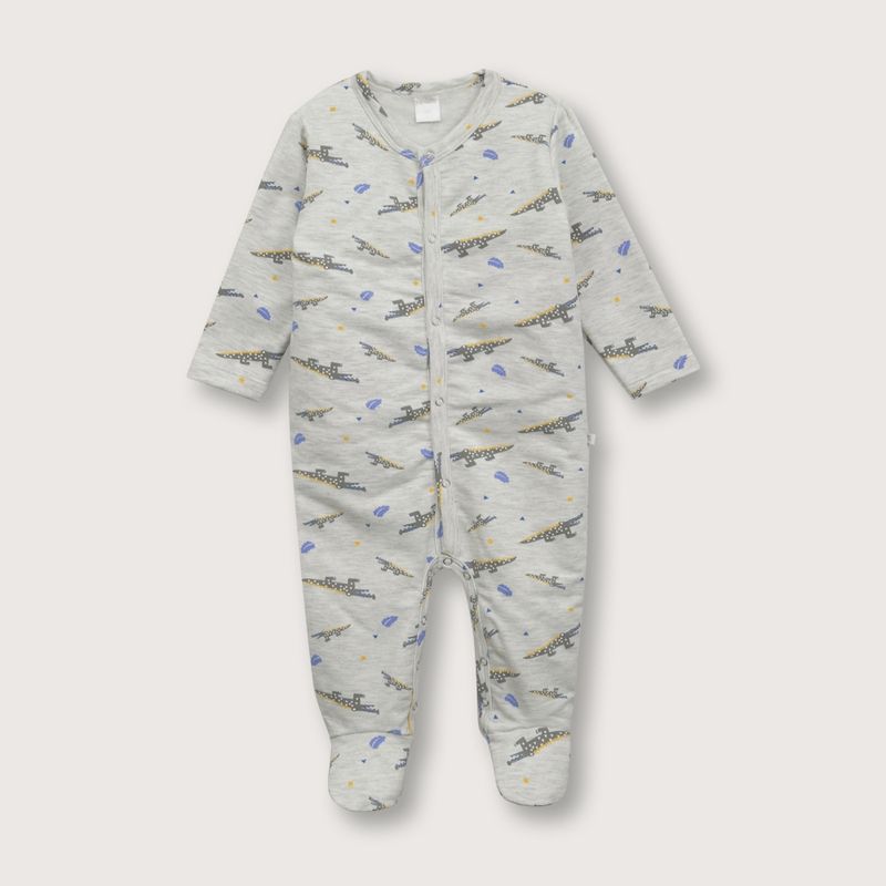 OPALINE - Pijama de bebé niño cocodrilos gris (recién nacido a 12 meses)
