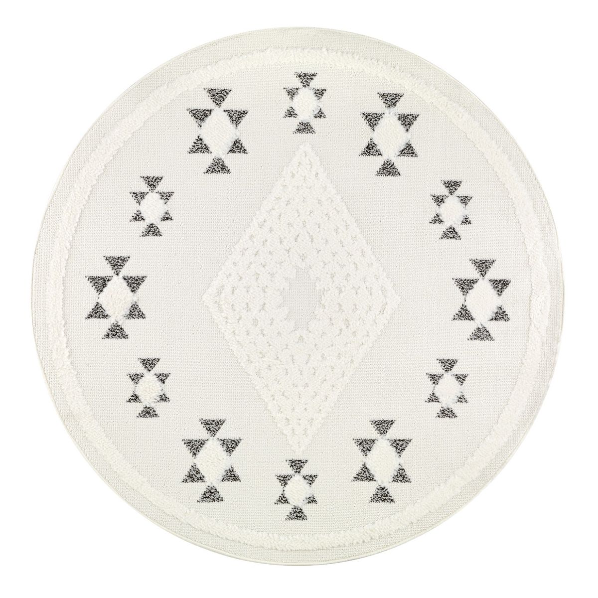 MODA ALFOMBRAS - Alfombra Redonda Palafito Blanca 240 x 240 cm