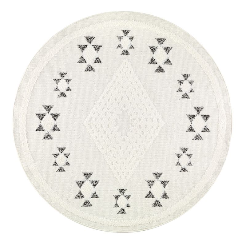 MODA ALFOMBRAS - Alfombra Redonda Palafito Blanca 240 x 240 cm