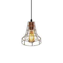 GENERICO - Lampara Vintage Industrial-Retro Colgante Jaula Hierro Gold Rose
