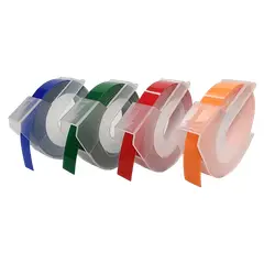GENERICO - 4x Cinta PVC texto 3D para Etiquetadora DYMO, 9mm x 3m